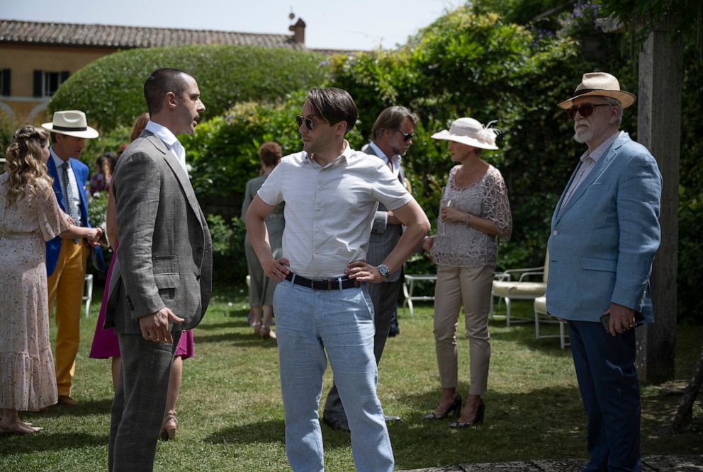 PHOTO: Kieran Culkin, Jeremy Strong and Brian Cox are shown in a scene from "Succession."