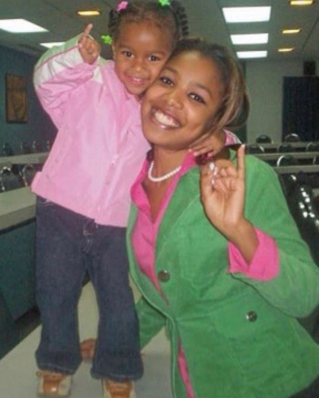 PHOTO: Jerica Phillips poses with her daughter Jaidah at her sorority initiation in 2005 at the University of Tennessee-Knoxville.