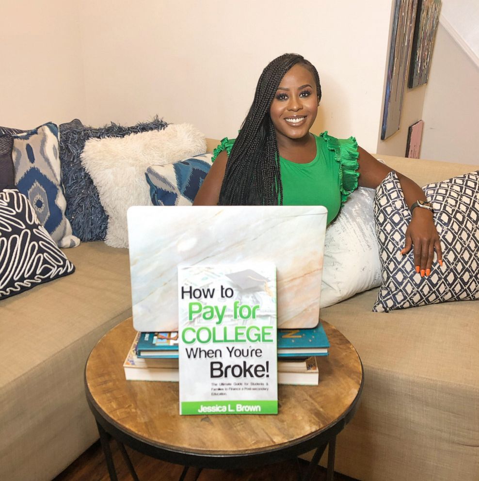 PHOTO: Jessica Brown with her book "How To Pay For College When You're Broke."