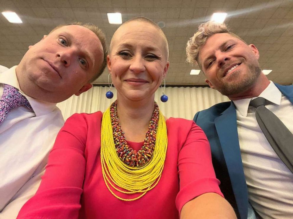 PHOTO: Since their divorce, Frew has remarried and Stoddard has a boyfriend. Matthew Frew and Steve Stoddard now work together with Jessica Frew on their Husband in Law podcast.