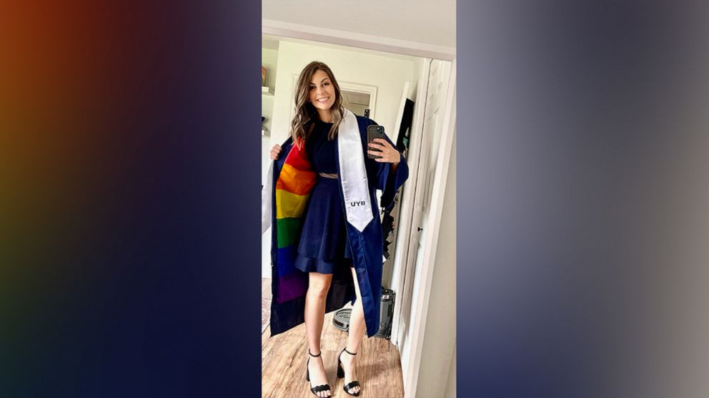 Jillian Orr told "GMA" that she texted this photo of her modified graduation gown to her best friend, the first person she ever came out to.