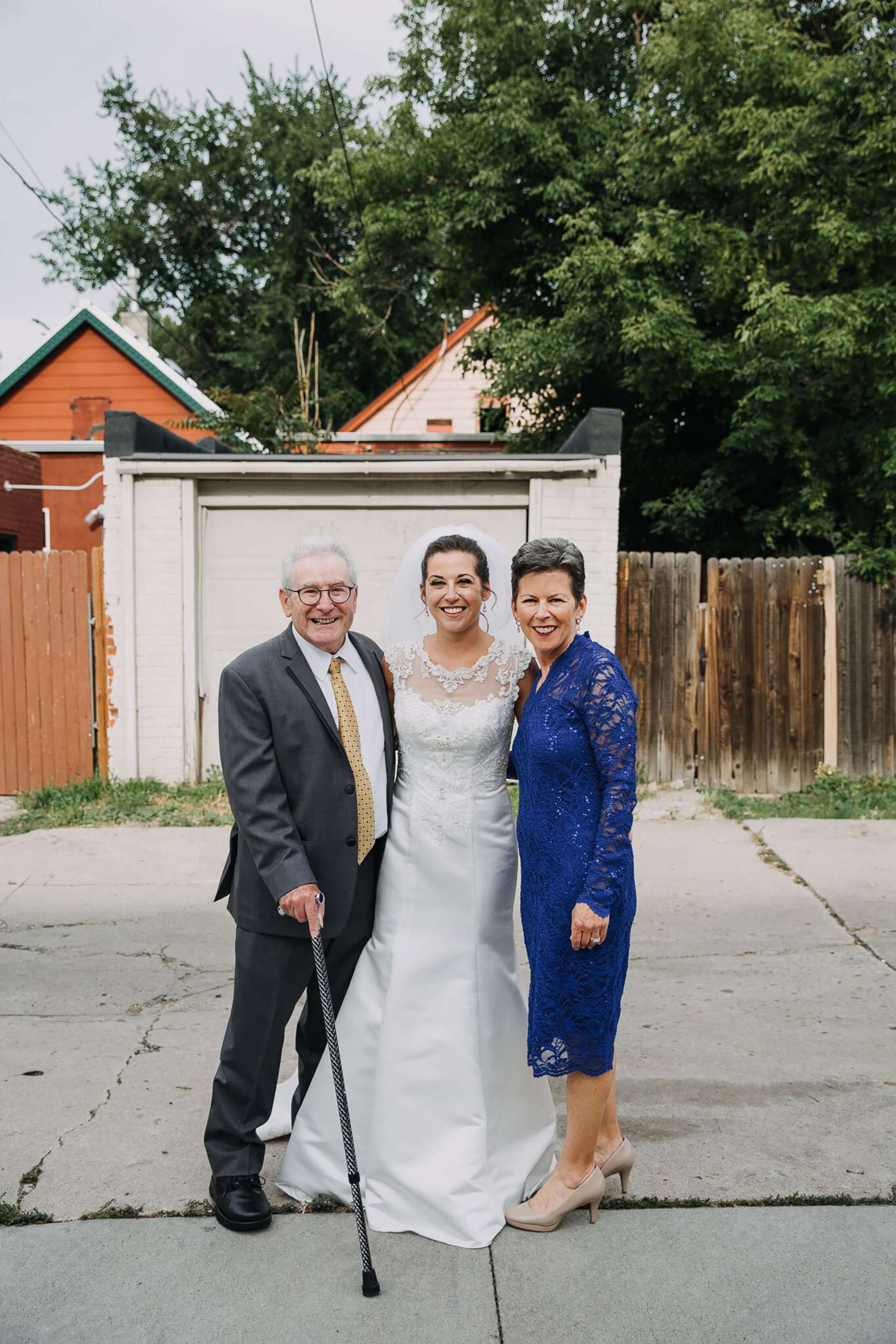 PHOTO: Jim Stamp, 70, of Colorado, is pictured with his wife Cathy Stamp and daughter, Gina Ross, at Gina's wedding in Denver. 