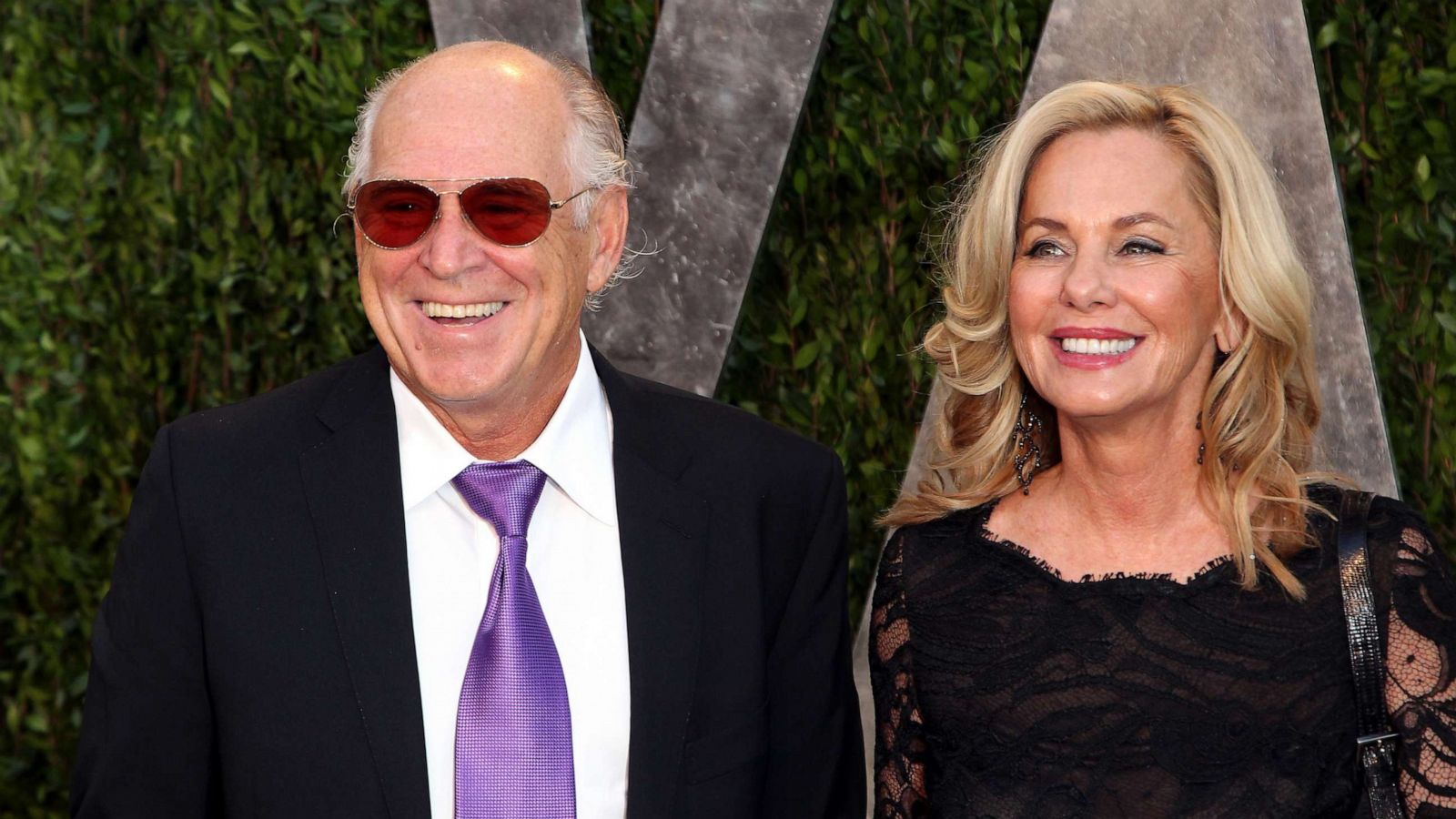 PHOTO: Jimmy Buffett and his wife Jane arrive at the 2013 Vanity Fair Academy Awards Oscars Party at Sunset Tower Hotel in West Hollywood, Feb. 24, 2013.