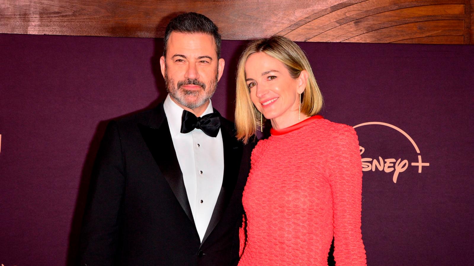 PHOTO: Jimmy Kimmel and Molly McNearney attend The Walt Disney Company Emmy Awards Party at Otium, Jan. 15, 2024, in Los Angeles.