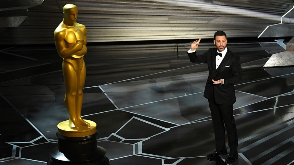 PHOTO: Host Jimmy Kimmel speaks onstage during the 90th Annual Academy Awards in Hollywood, Calif., March 4, 2018.