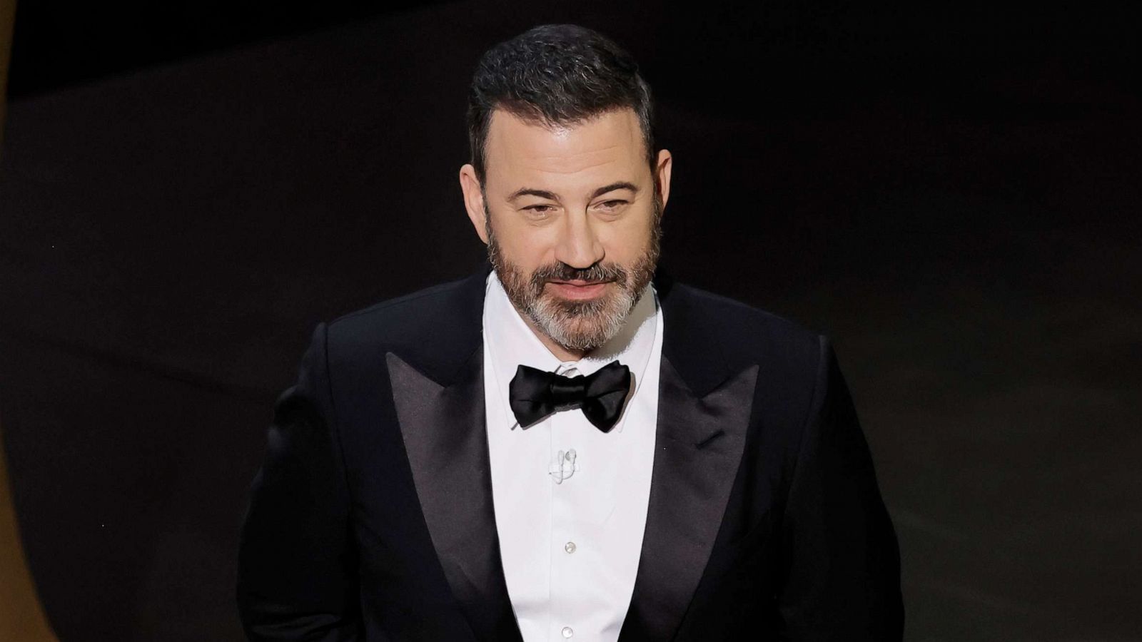 PHOTO: Host Jimmy Kimmel speaks onstage during the 95th Annual Academy Awards at Dolby Theatre, March 12, 2023, in Hollywood, Calif.