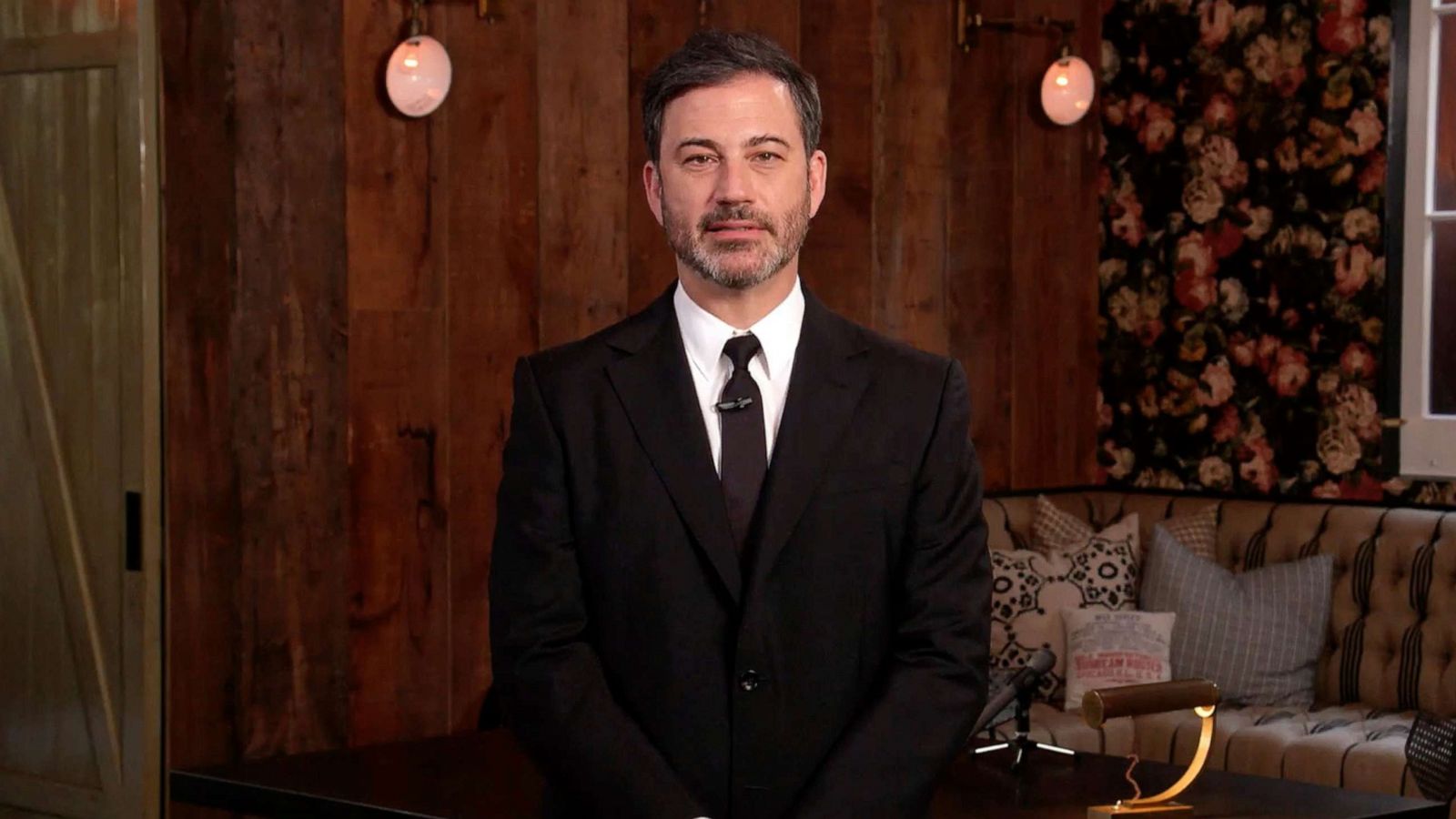 PHOTO: In this screen grab, Jimmy Kimmel, speaks during "One World: Together At Home" presented by Global Citizen on April, 18, 2020.