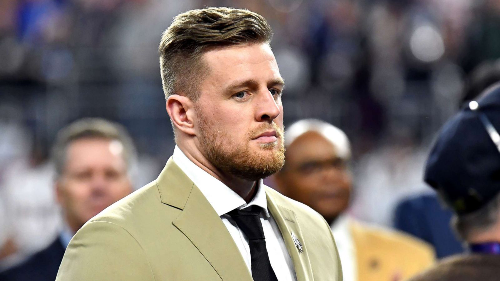 PHOTO: NFL player J. J. Watt attends the Super Bowl LII pregame show at U.S. Bank Stadium, Feb. 4, 2018, in Minneapolis, Minnesota.