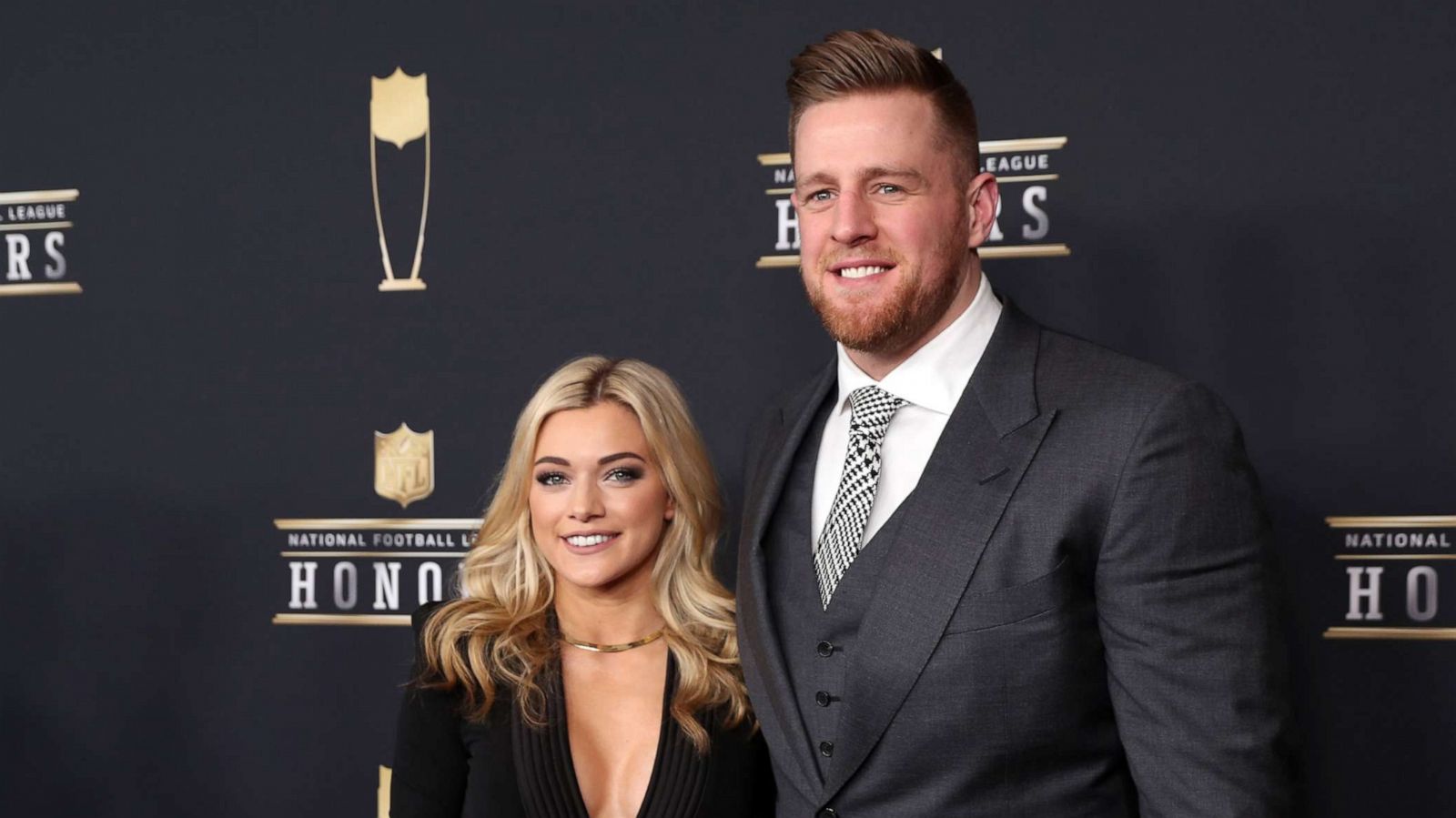 PHOTO: In this Feb 3, 2018, file photo, J.J. Watt and Kealia Ohai are shown during red carpet arrivals for the NFL Honors show at Cyrus Northrop Memorial Auditorium at the University of Minnesota in Minneapolis.