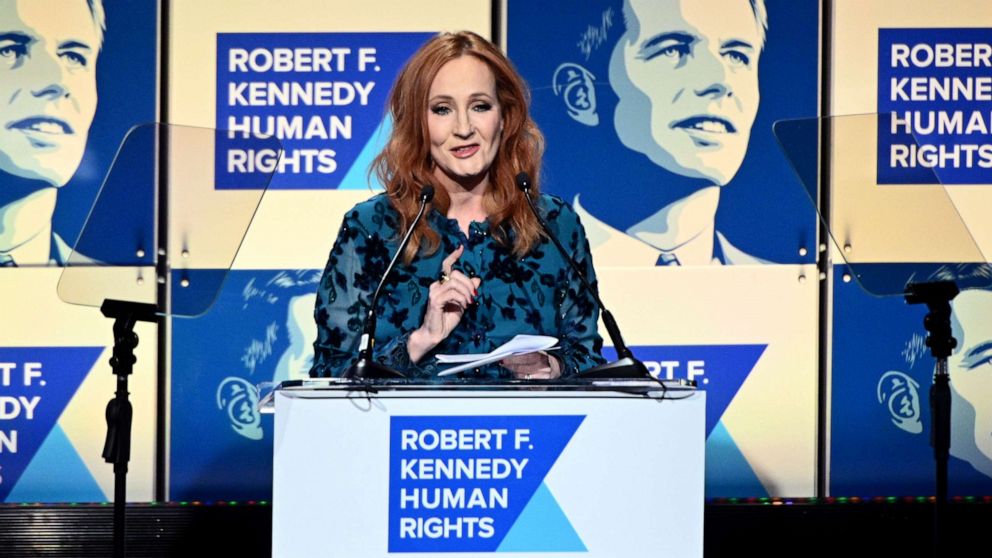 PHOTO: J.K. Rowling accepts an award onstage during the Robert F. Kennedy Human Rights Hosts 2019 Ripple Of Hope Gala & Auction In NYC, Dec. 12, 2019, in New York City.
