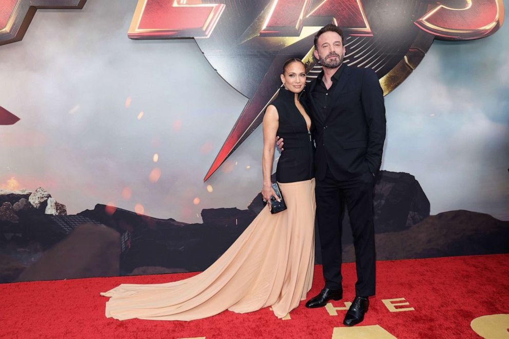 PHOTO: Jennifer Lopez and Ben Affleck attend the Los Angeles premiere of "The Flash," June 12, 2023, in Hollywood, Calif.