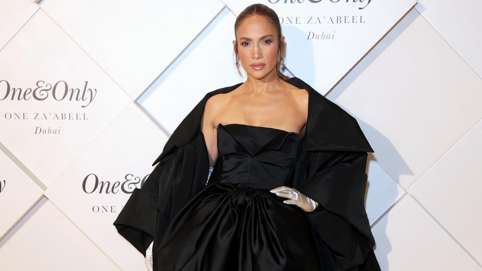 PHOTO: Jennifer Lopez poses on the red carpet at the One&Only One Za'abeel Grand Opening at Aelia on Feb. 10, 2024 in Dubai, United Arab Emirates.