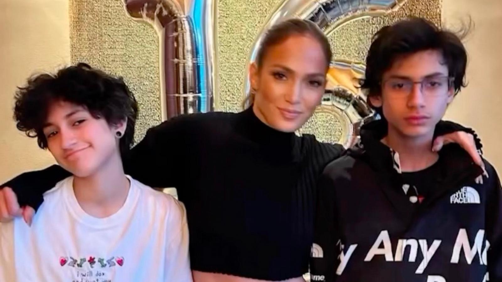 PHOTO: Jennifer Lopez poses with her twins Max and Emme in this grab from a video posted on Instagram.