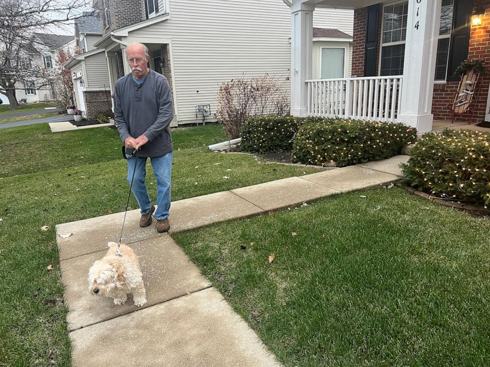 PHOTO: Guy Miller and his dog Bentley, now 7.