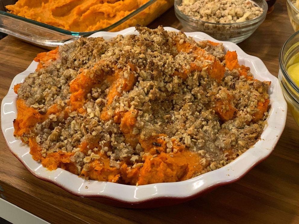 PHOTO: Jeff Mauro's pecan brown sugar butter sweet potatoes.