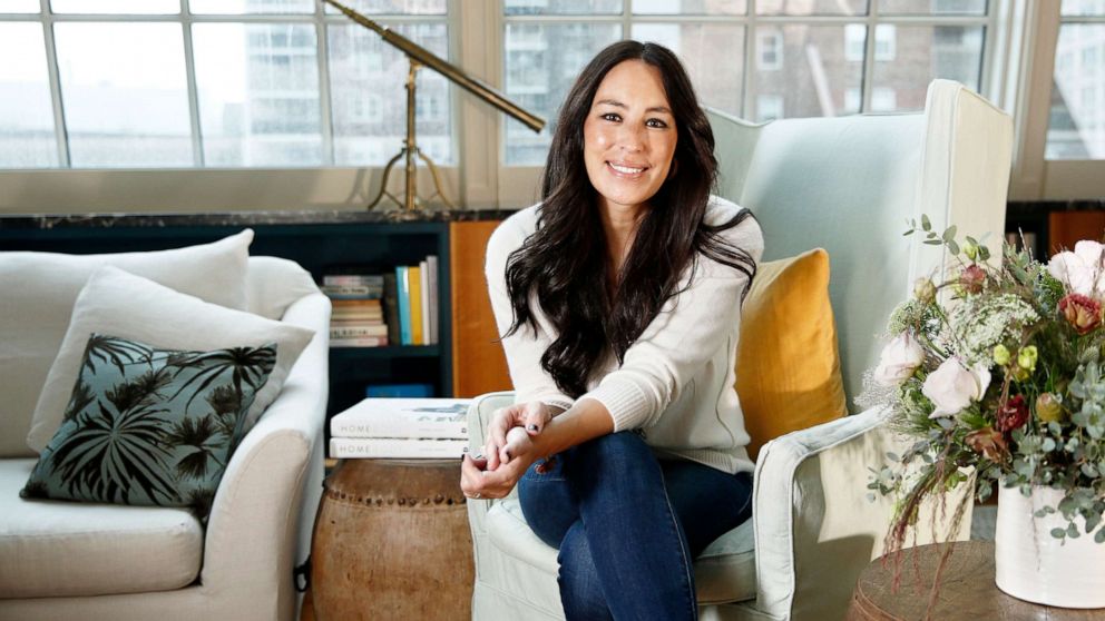 PHOTO: In this Nov. 6, 2018 photo, Joanna Gaines poses for a portrait at The Greenwich Hotel in New York to promote her book "Homebody: A Guide to Creating Spaces You Never Want to Leave." (Photo by Brian Ach/Invision/AP)