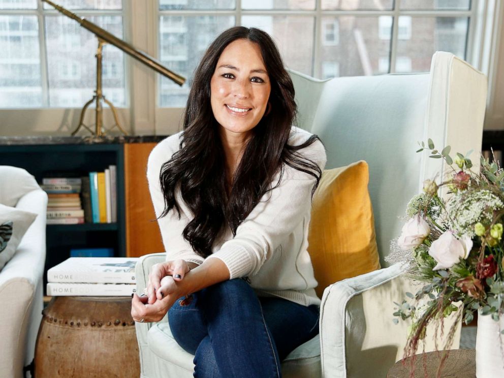 PHOTO: In this Nov. 6, 2018 photo, Joanna Gaines poses for a portrait at The Greenwich Hotel in New York to promote her book "Homebody: A Guide to Creating Spaces You Never Want to Leave." (Photo by Brian Ach/Invision/AP)