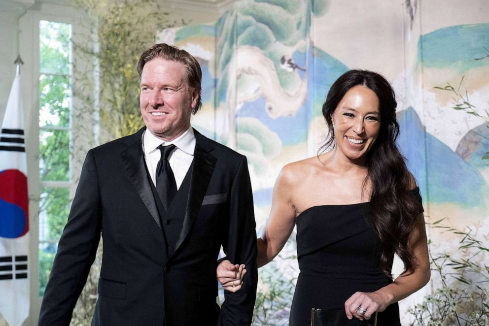 PHOTO: In this April 26, 2023, file photo, Joanna Gaines and Chip Gaines arrive for the State Dinner with President Joe Biden and the South Korea's President Yoon Suk Yeol at the White House in Washington, D.C.
