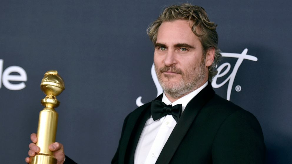 PHOTO: Joaquin Phoenix, winner of the award for best performance by an actor in a motion picture drama for "Joker," arrives at the InStyle and Warner Bros. Golden Globes afterparty at the Beverly Hilton Hotel, Jan. 5, 2020, in Beverly Hills, Calif.