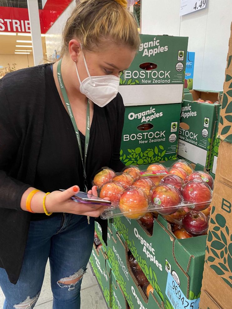 PHOTO: Sarah Hlad, from Barnicoat, New Jersey, became a shopper for Instacart after being furloughed from her job at Equinox Sports Club in New York City in March