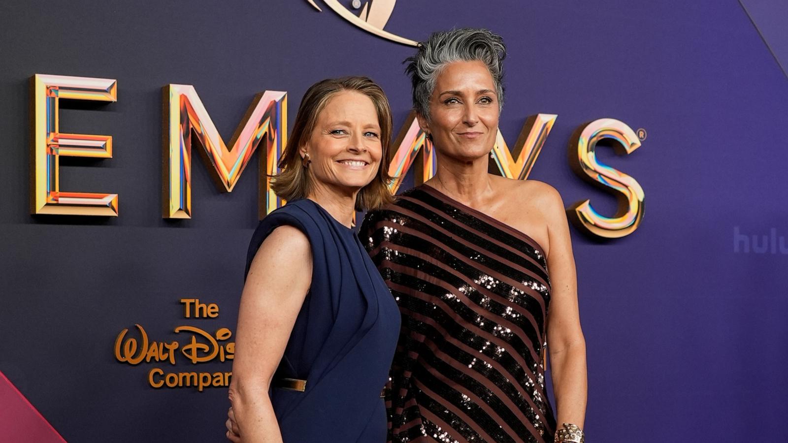 PHOTO: Jodie Foster, left, and Alexandra Hedison arrive at the 76th Primetime Emmy Awards, Sept. 15, 2024 in Los Angeles.