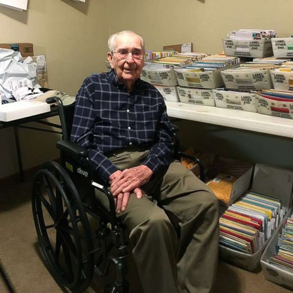 VIDEO: WWII veteran asks for 100 cards for his 100th birthday and gets thousands