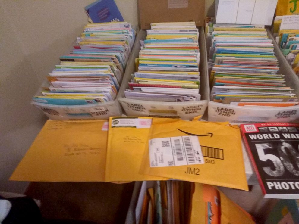 PHOTO: Brookdale Midwestern assisted living resident, Joe Cuba, has received thousands of cards, pictured here, since a photograph of him asking for 100 cards for his birthday was posted on February 21st. 