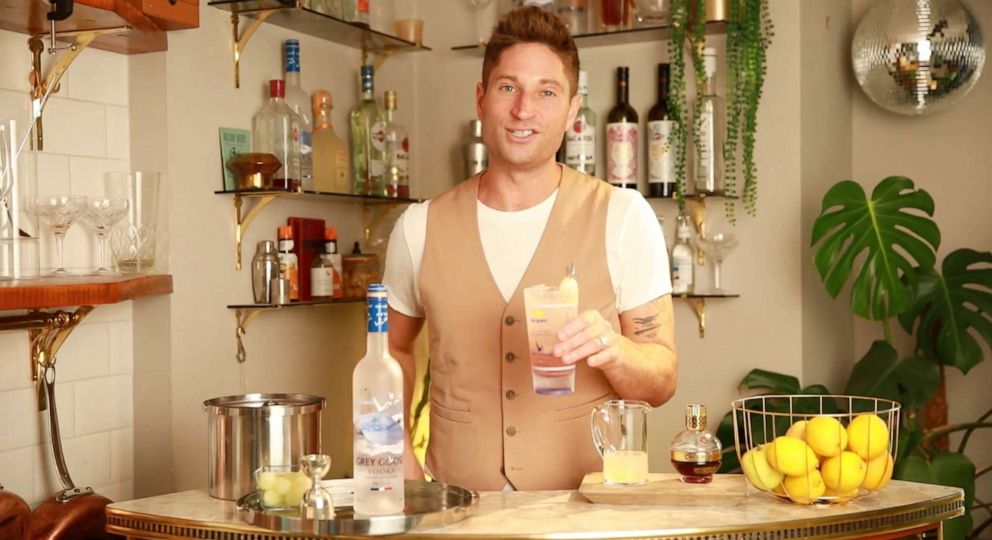 PHOTO: Grey Goose head of education and mixology Joe McCanta makes the Honey Deuce cocktail at home.