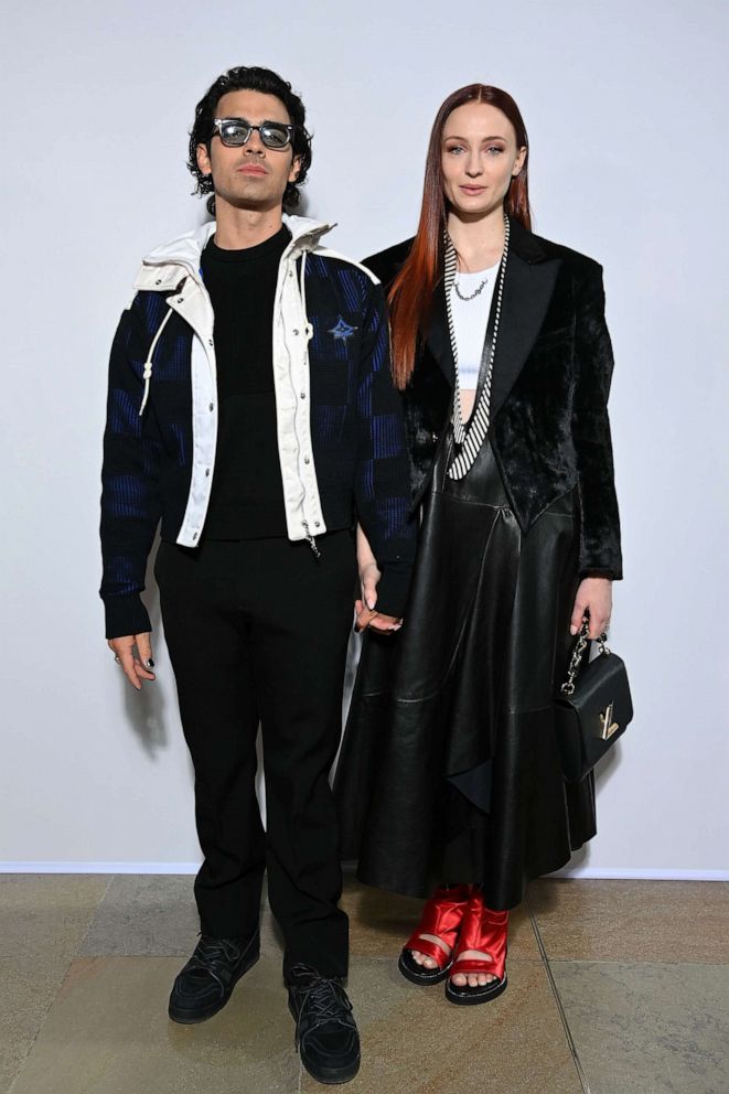 PHOTO: In this March 7, 2022, file photo, Joe Jonas and Sophie Turner attend the Louis Vuitton Womenswear Fall/Winter 2022/2023 show as part of Paris Fashion Week in Paris.