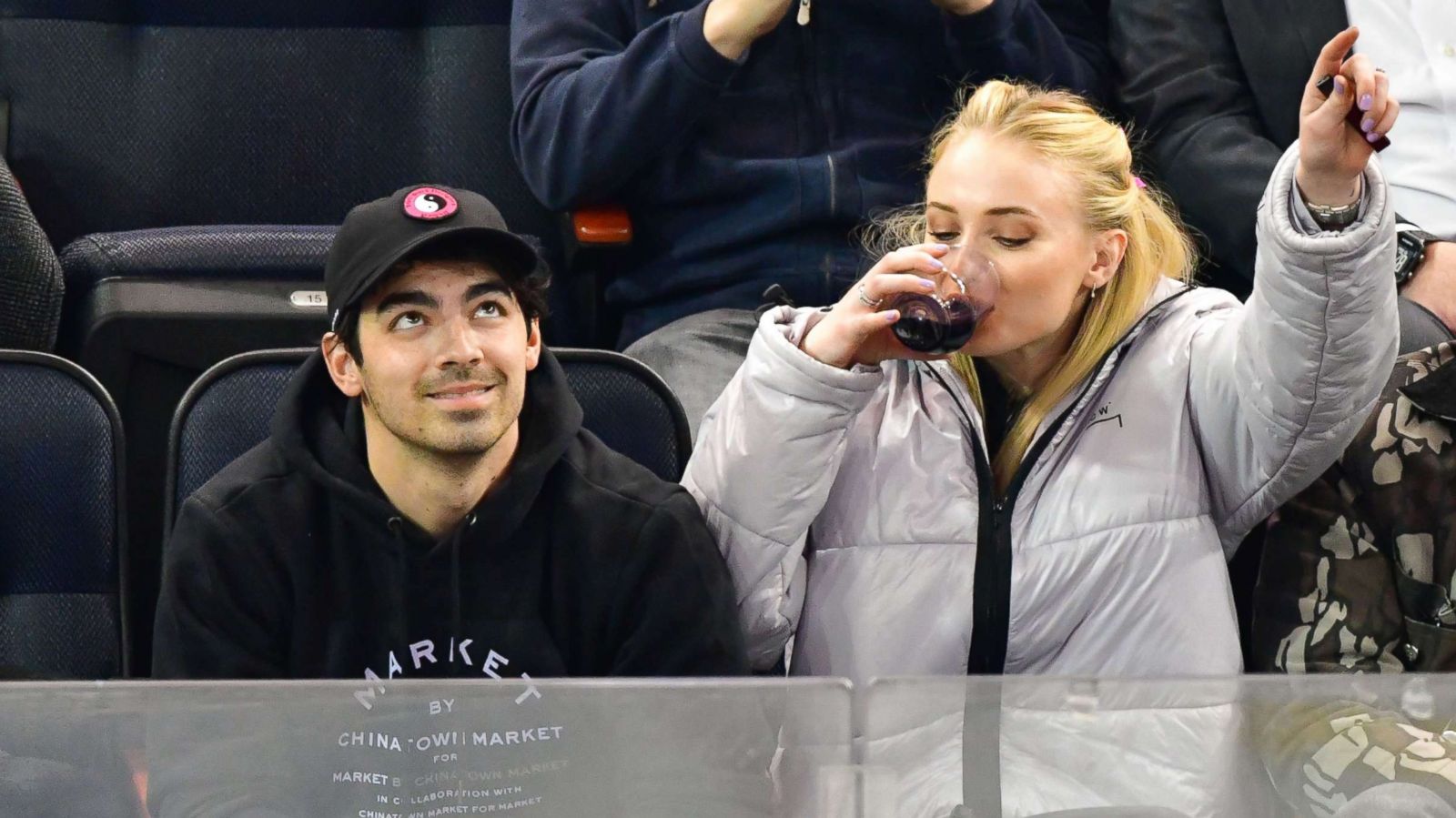 PHOTO: Joe Jonas and Sophie Turner at the Detroit Red Wings v New York Rangers ice hockey game in N.Y., March 19, 2019.