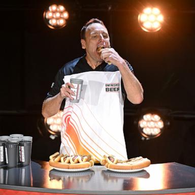 PHOTO: Joey Chestnut attends LIVE Chestnut vs. Kobayashi: Unfinished Beef at the Hyper X Arena at the Luxor on Sept. 2, 2024 in Las Vegas, Nevada.