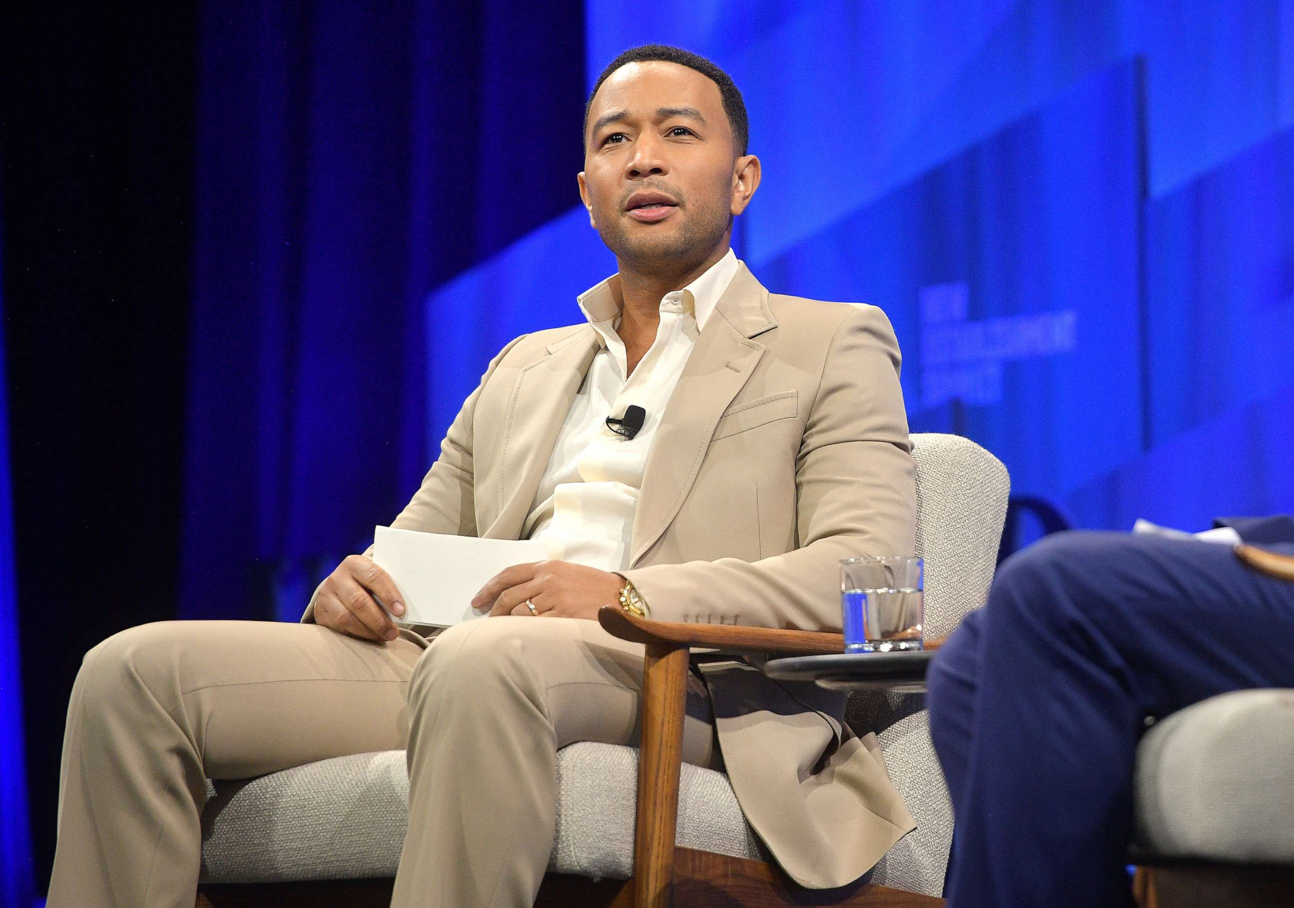 PHOTO: In this Oct. 22, 2019, file photo, John Legend speaks onstage during 'Legend Has It: Activism and Influence in the Age of Trump' at Vanity Fair's 6th Annual New Establishment Summit in Beverly Hills, Calif.
