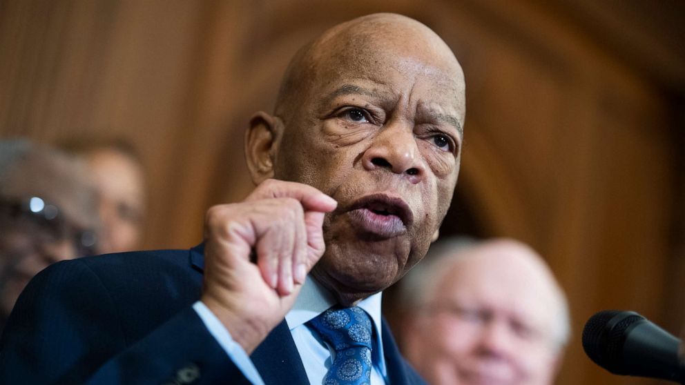 PHOTO: In this Dec. 6, 2019 file photo Rep. John Lewis,  speaks during a news conference in the Capitol on the Voting Rights Advancement Act.