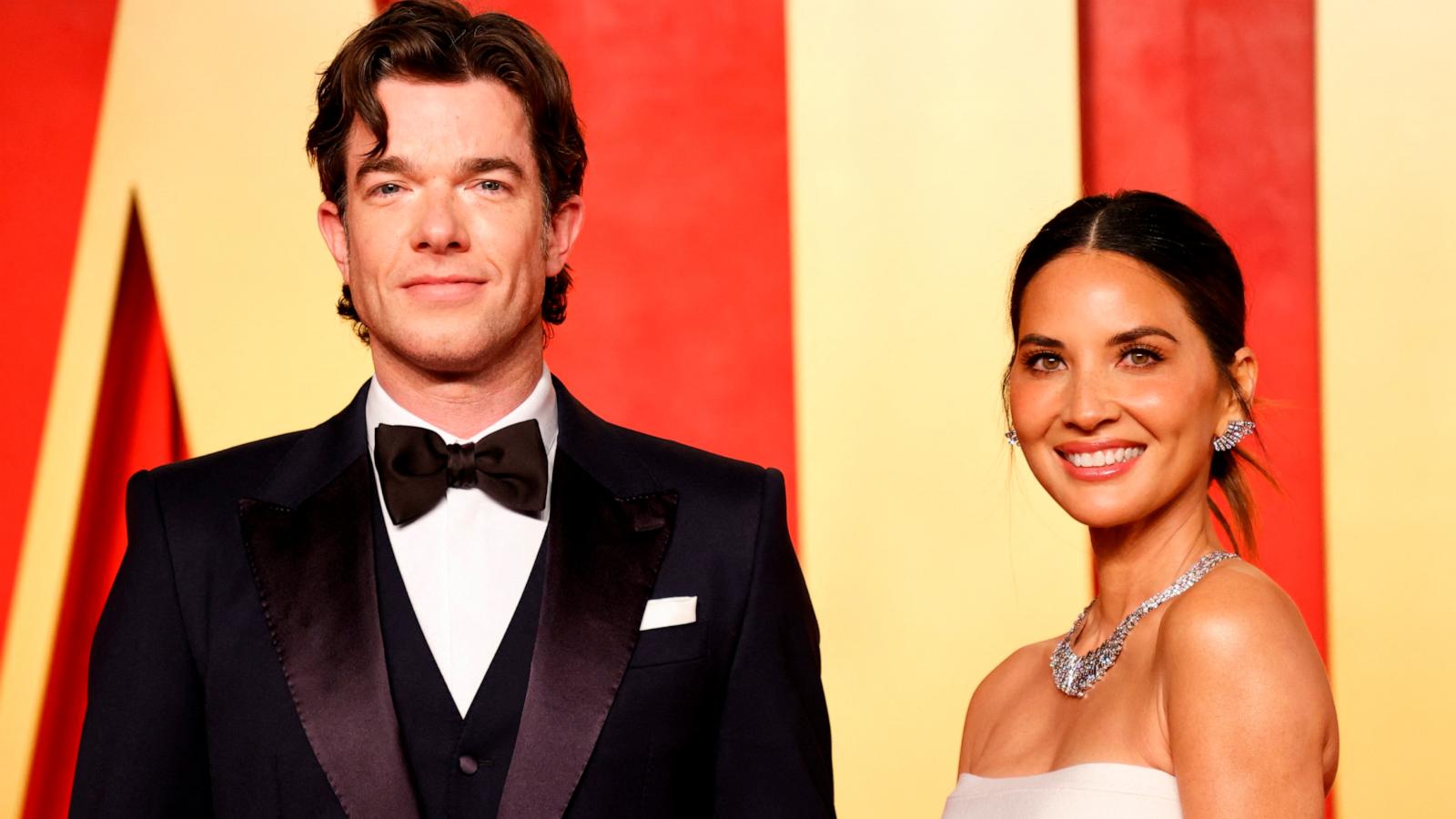 PHOTO: US actress Olivia Munn and partner comedian John Mulaney attend the Vanity Fair Oscars Party at the Wallis Annenberg Center for the Performing Arts in Beverly Hills, Calif., on March 10, 2024.