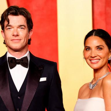 PHOTO: US actress Olivia Munn and partner comedian John Mulaney attend the Vanity Fair Oscars Party at the Wallis Annenberg Center for the Performing Arts in Beverly Hills, Calif., on March 10, 2024. 