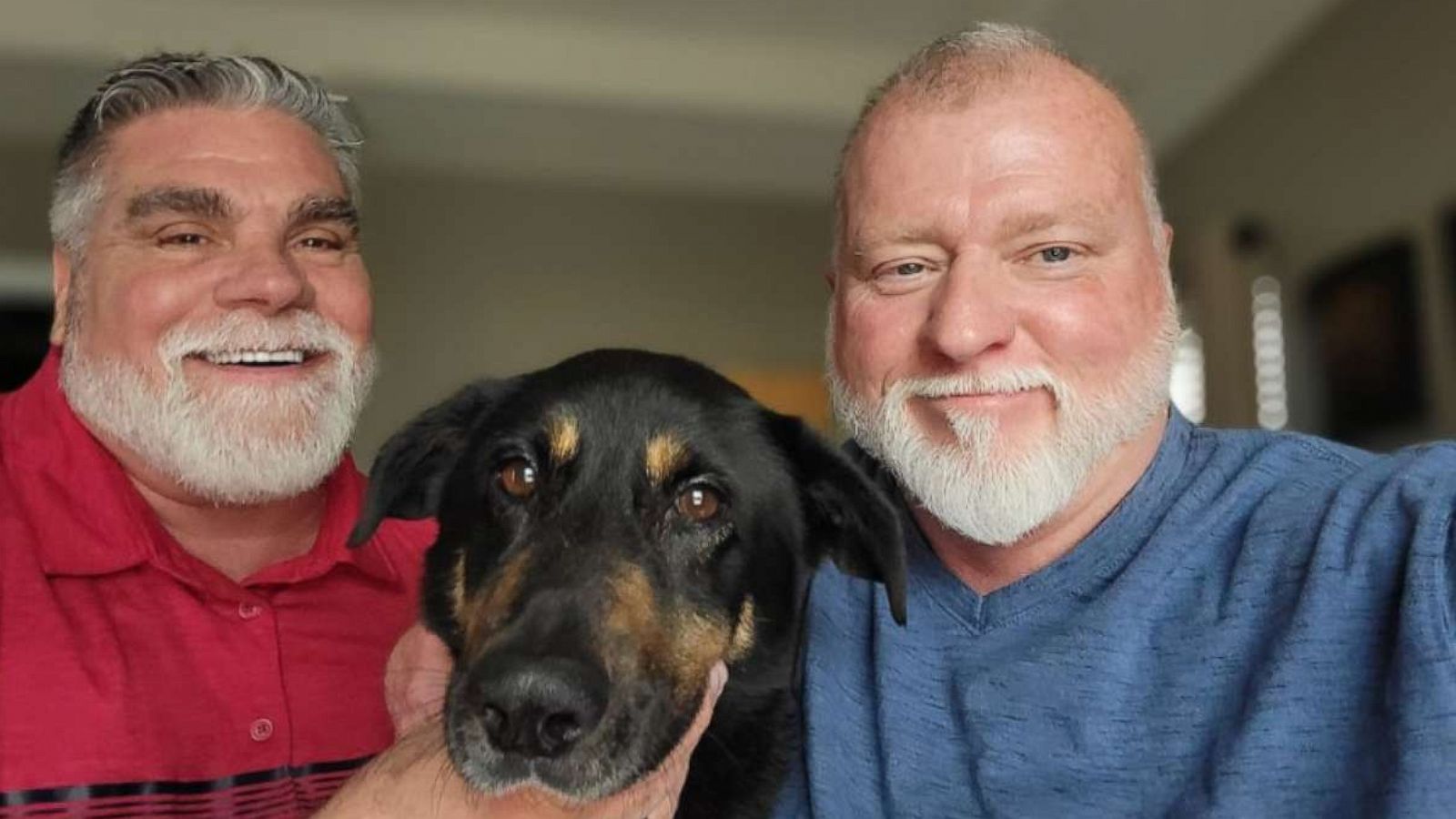 PHOTO: After seeing a news report that a dog was abandoned for "gay" behavior, Steve Nichols (right) and his partner, John Winn (left), decided to adopt the dog and rename him Oscar, after the poet and playwright Oscar Wilde.