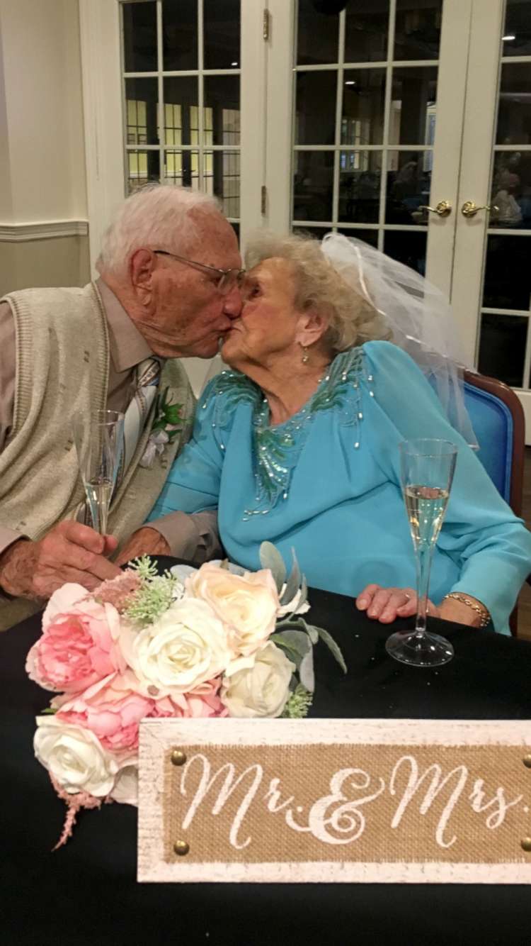 PHOTO: John Cook Sr., 100 and Phyllis Cook, 103, held an Aug. 26, 2019, wedding reception at the assisted living facility where they met.
