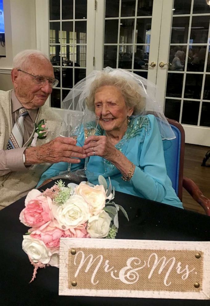 PHOTO: John Cook Sr., 100 and Phyllis Cook, 103, held an Aug. 26, 2019, wedding reception at the assisted living facility where they met.