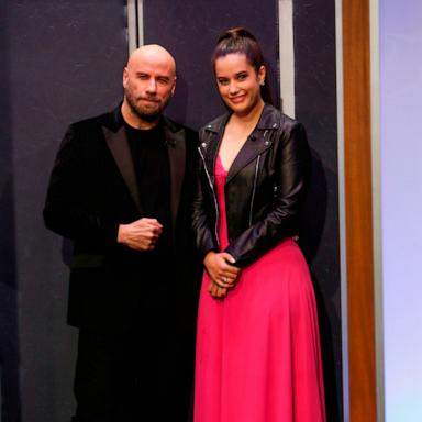 PHOTO: John and Ella Bleu Travolta  arrives at Jimmy Kimmel Live, May 22, 2024.