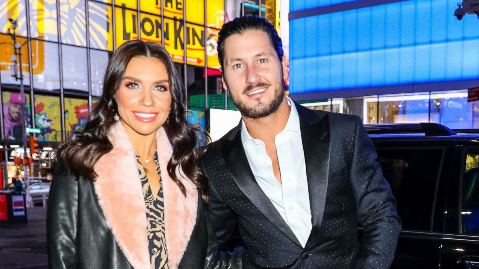 PHOTO:Jenna Johnson and Valentin Chmerkovskiy are seen arriving at "Good Morning America" on March 10, 2020 in New York City.