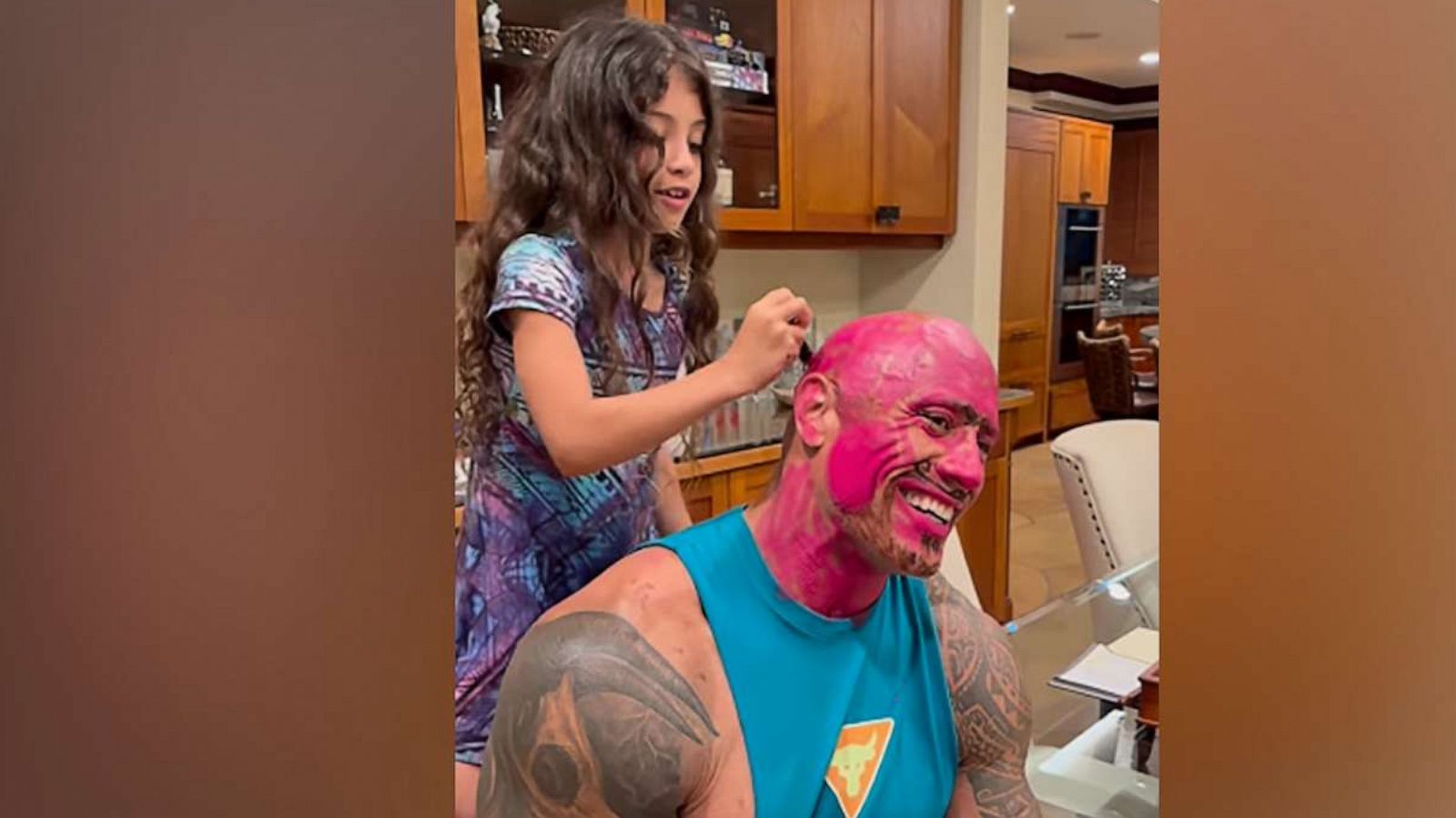 PHOTO: Actor Dwayne Johnson shared a video of his daughters giving him a 'makeover' on social media, March 25, 2023.