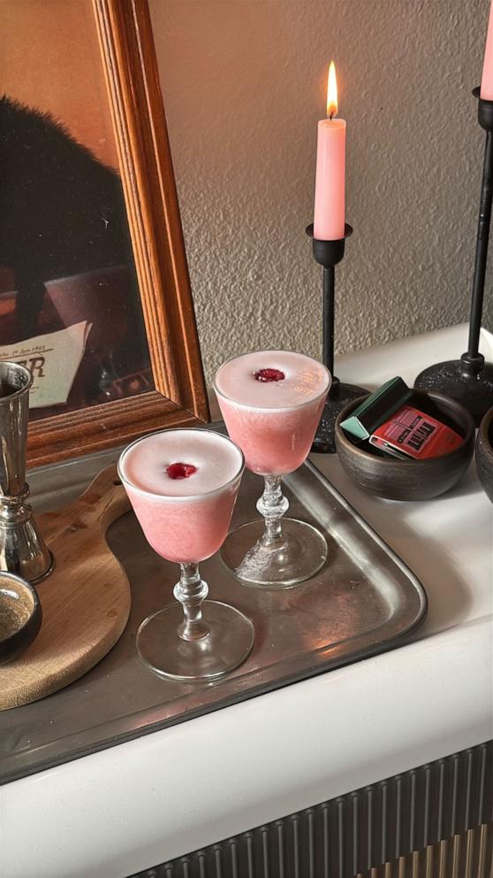 PHOTO: Two Clover Club cocktails from JoinJules for Valentine's Day.