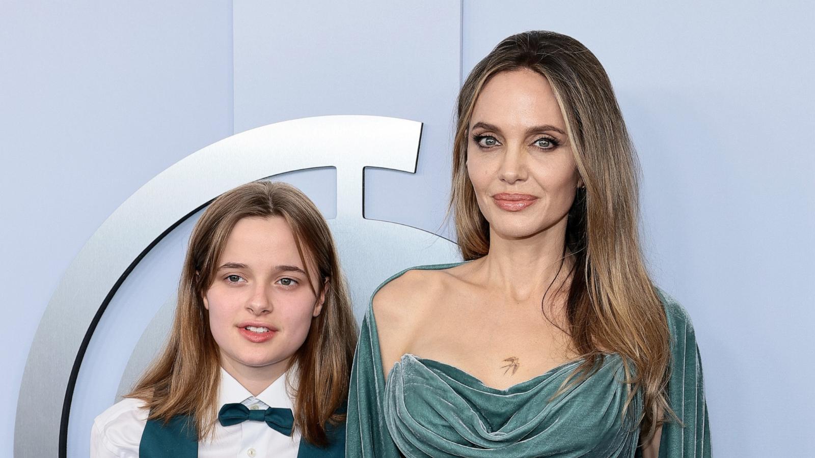 PHOTO: Vivienne Jolie and Angelina Jolie attend the The 77th Annual Tony Awards at David H. Koch Theater at Lincoln Center on June 16, 2024 in New York City.