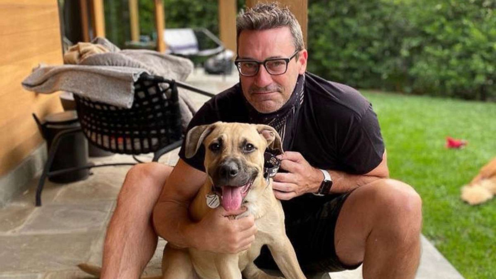 PHOTO: Jon Hamm is seen with a puppy he adopted in a post shared by I Stand With My Pack, a non-profit animal organization, to their Instagram page.