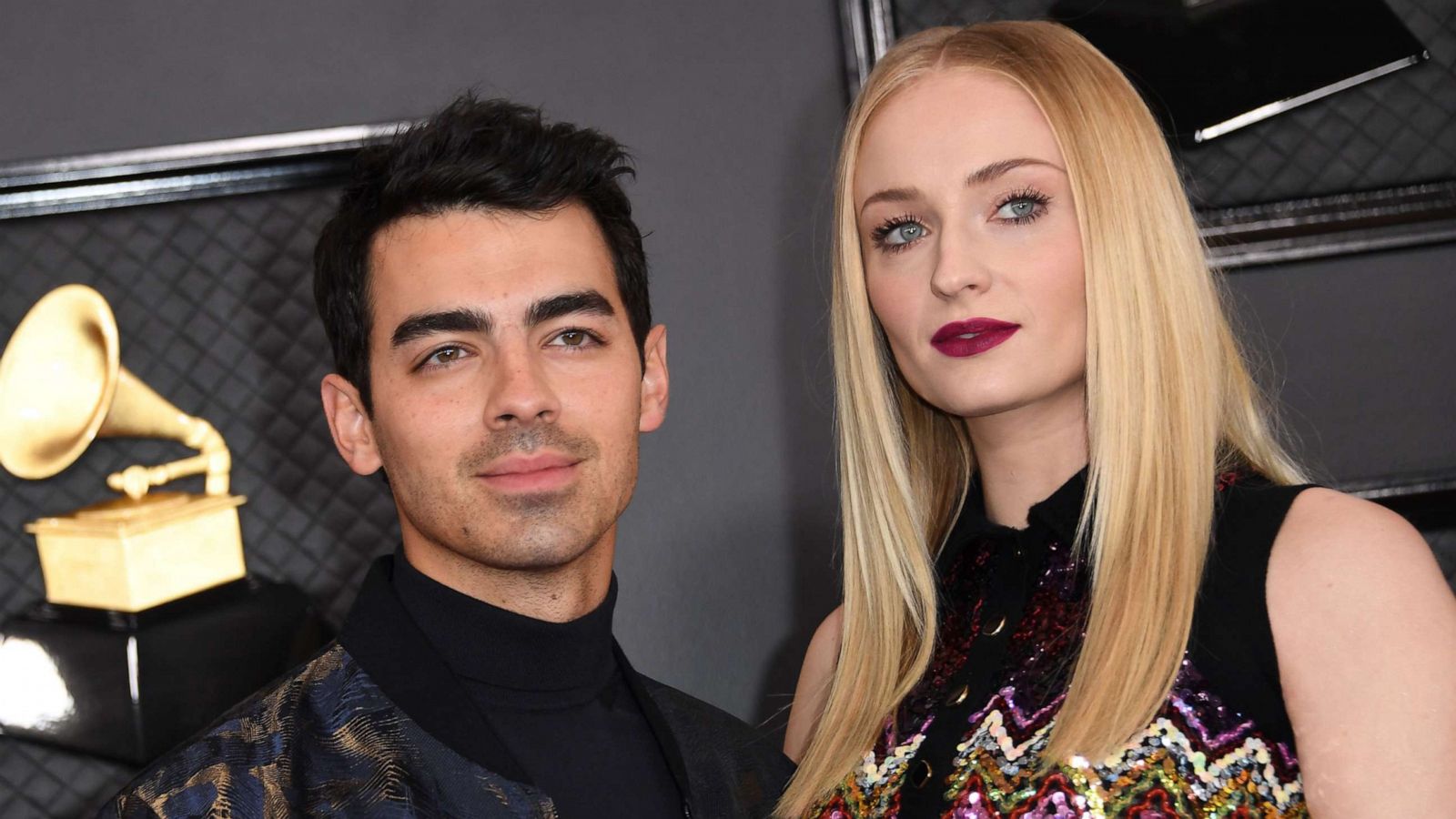 PHOTO: Joe Jonas and Sophie Turner arrive for the 62nd Annual Grammy Awards on Jan. 26, 2020, in Los Angeles.