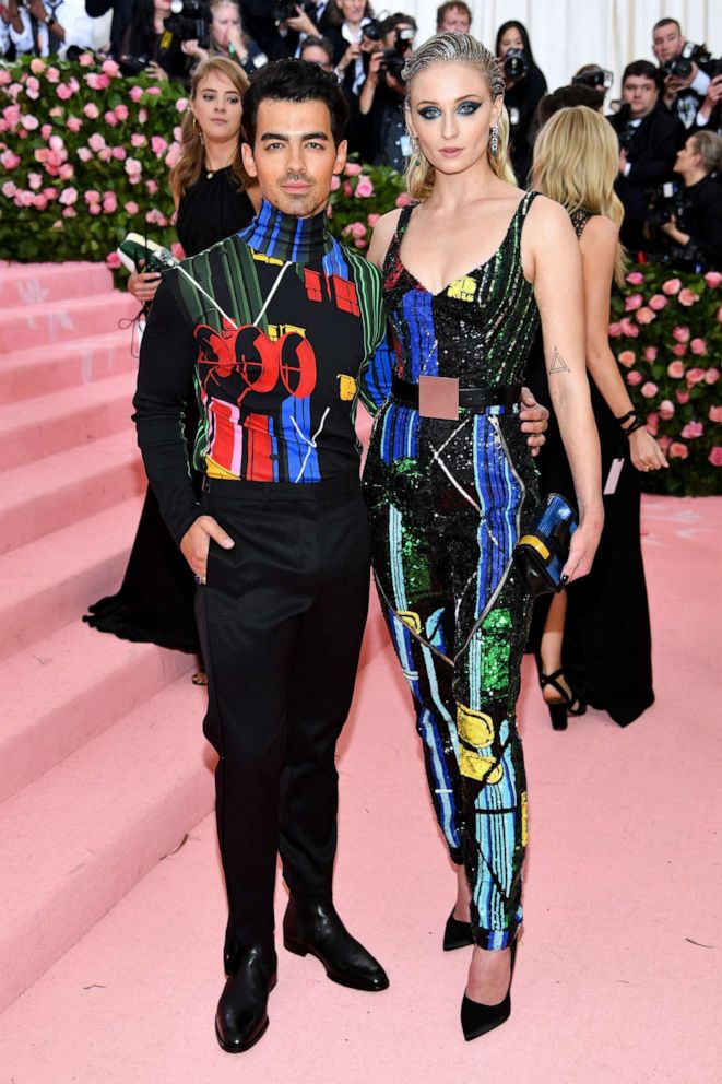 PHOTO: Joe Jonas and Sophie Turner attend the 2019 Met Gala Celebrating Camp: Notes on Fashion at the Metropolitan Museum of Art, May 6, 2019, in New York City.