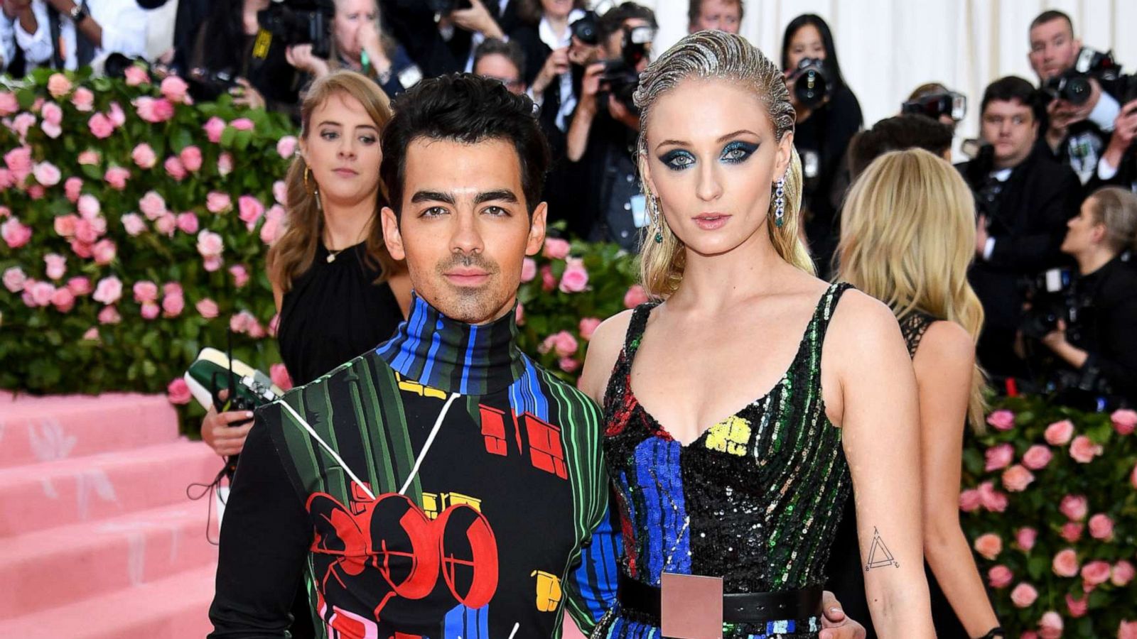 PHOTO: Joe Jonas and Sophie Turner attend the 2019 Met Gala Celebrating Camp: Notes on Fashion at the Metropolitan Museum of Art, May 6, 2019, in New York City.