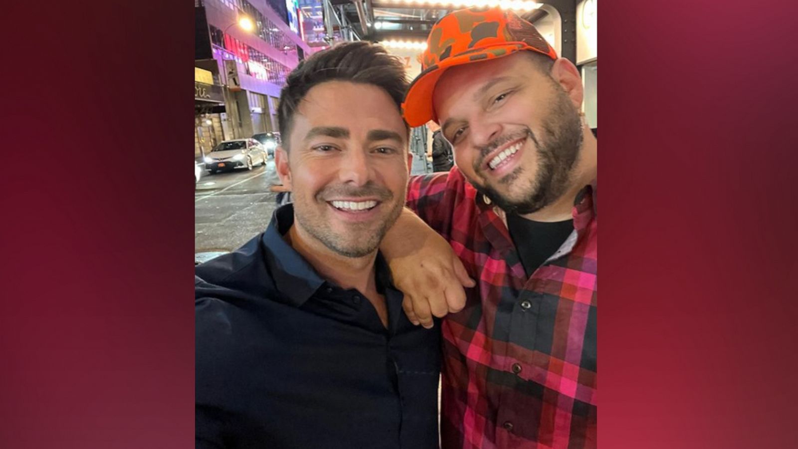 PHOTO: In this photo posted to their Instagram accounts, Jonathan Bennett and Daniel Franzese reunite on Times Square in New York.