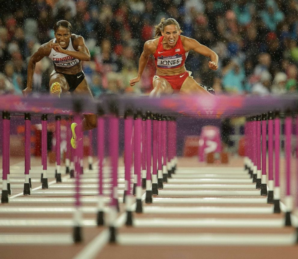 PHOTO: Lolo Jones during the Women's 100m Hurdles finals, Athletics- Day 11: Athletics at the Olympic Stadium during the 2012 London Summer Olympic Games.