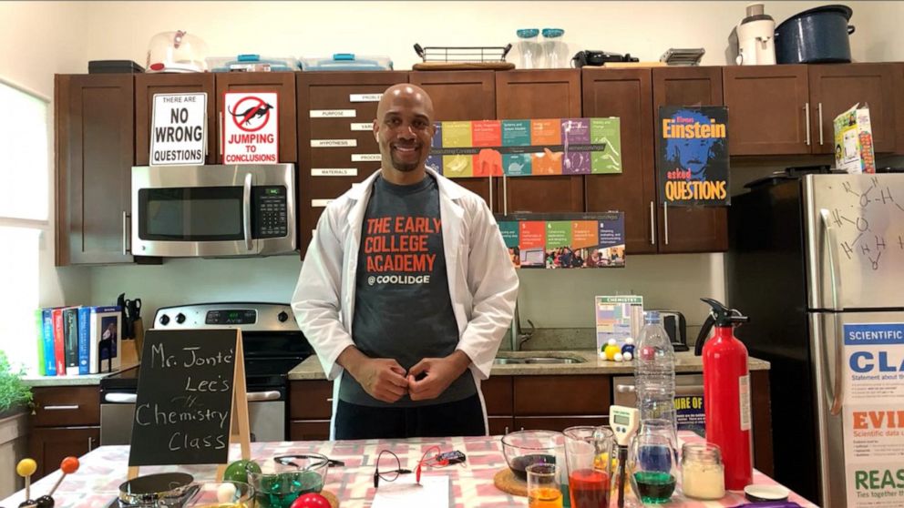 PHOTO: Jonte Lee, a chemistry and physics teacher at Calvin Coolidge High School in Washington, D.C., joined Robin Roberts this morning on ABC's "Good Morning America" to celebrate Teacher Appreciation Week on May 5, 2020.